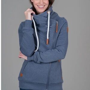 Wanakome Women's Hestia Cowl Neck Sweatshirt Navy Blue Medium